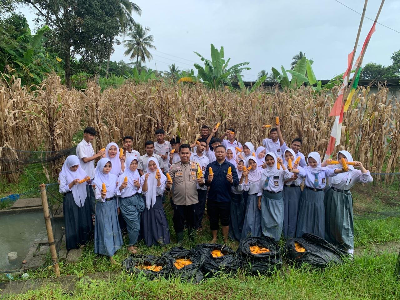 Sinergi Ketahanan Pangan: SMK Bhayangkara Gelar Panen Raya Jagung Kuartal I 2026.